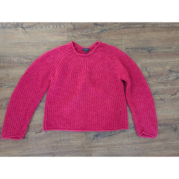Rag & Bone Joseph Alpaca Wool Sweater Radish Pink Large - Picture 2 of 14